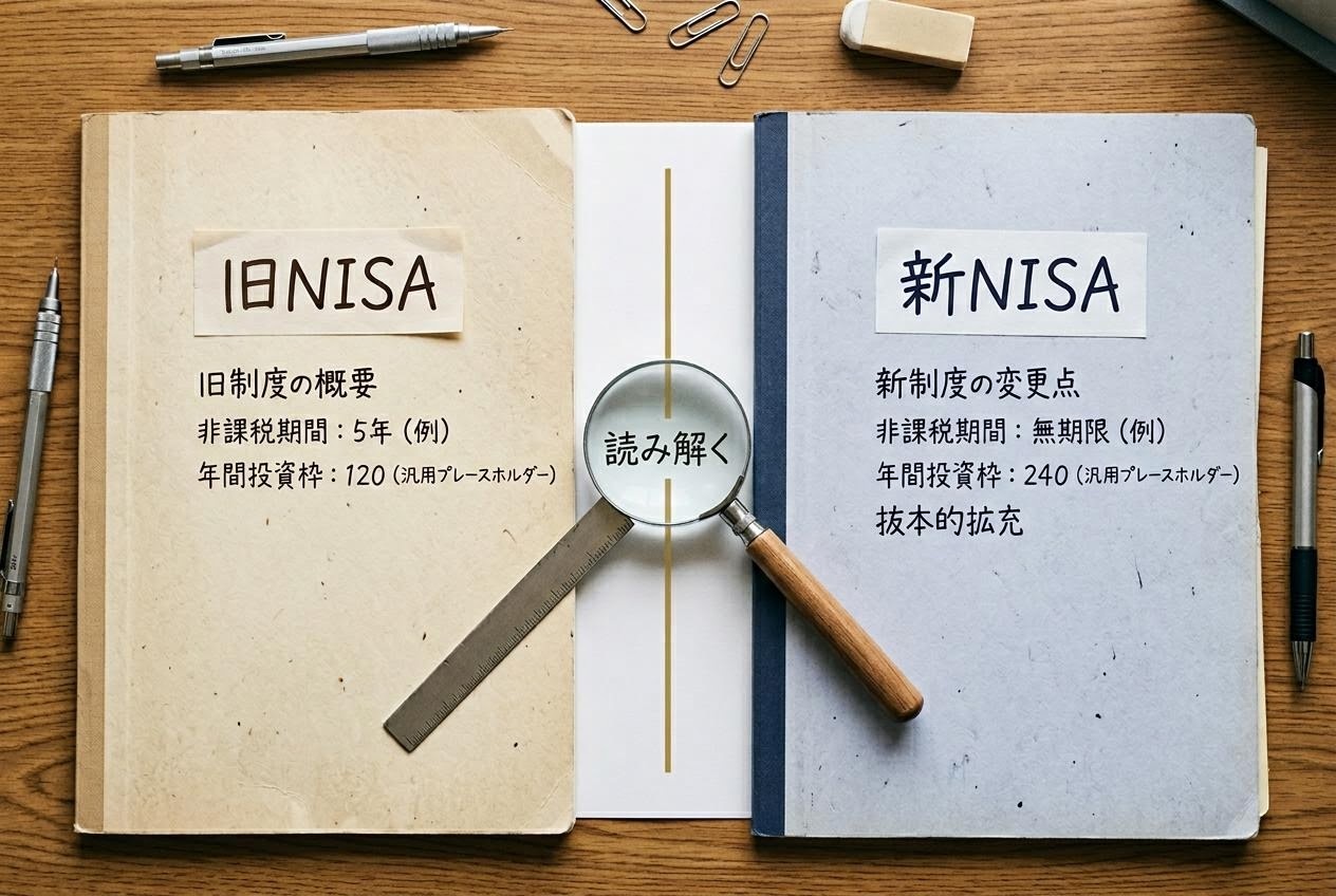 旧NISAと新NISAの対比図の画像