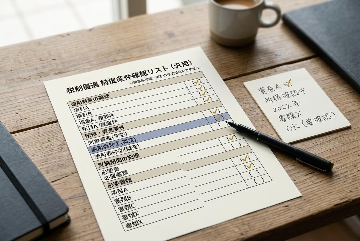 税制関連書類とチェックリストの画像
